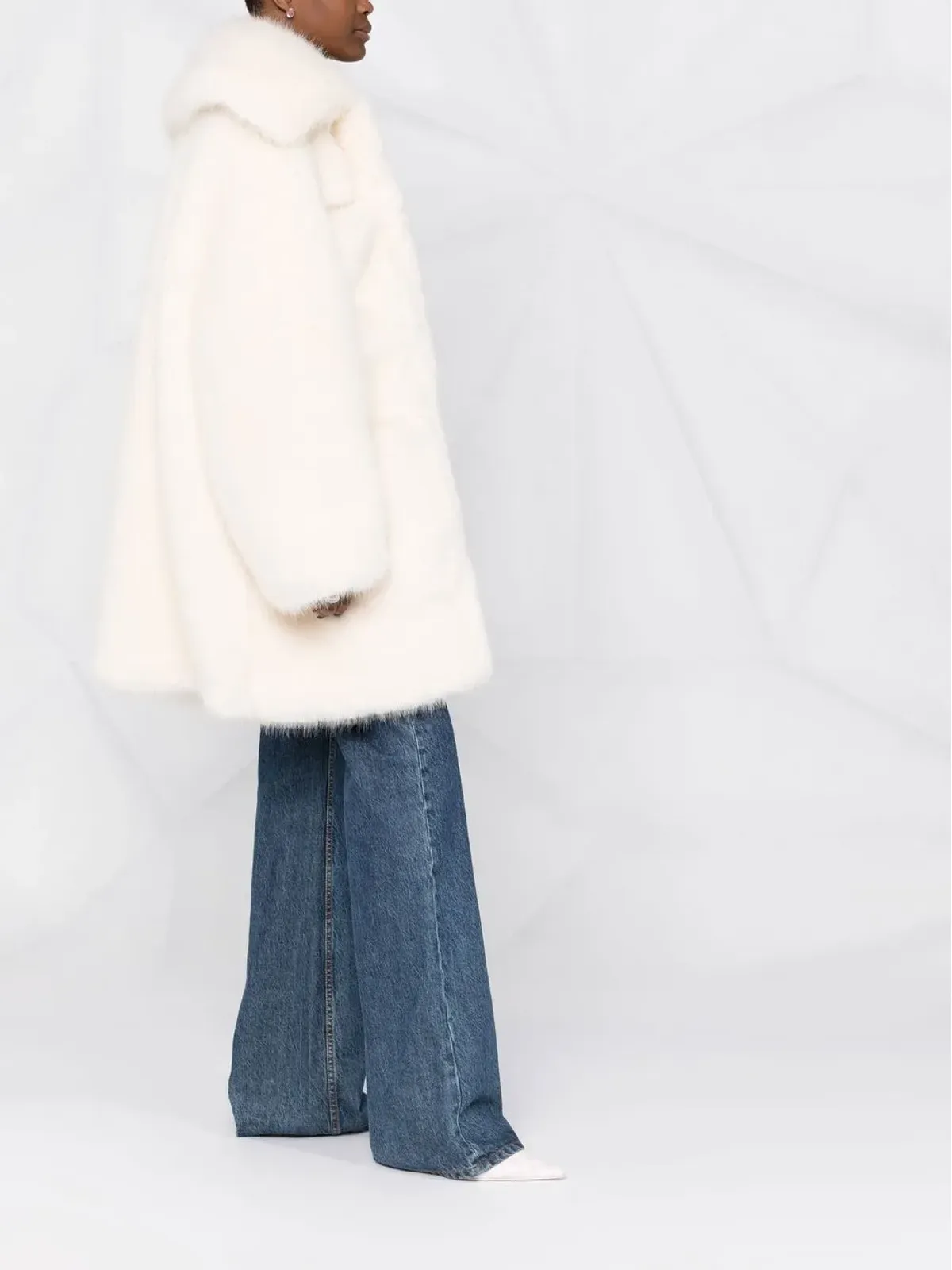 DSQUARED2 ファーオーバーサイズコート - White - 画像4