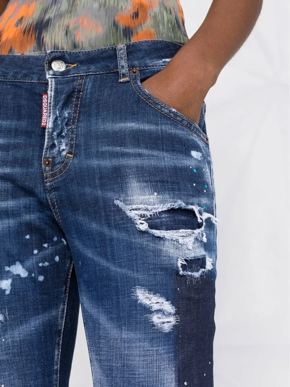 DSQUARED2 ディストレスドスタイルのスキニージーンズ - 画像3