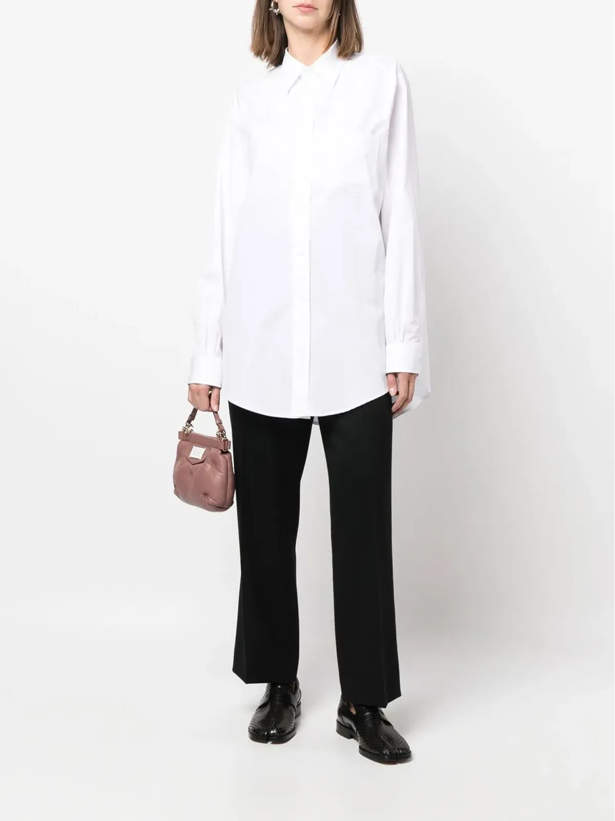 Maison Margiela ロングライン ポプリン シャツ - White - 画像2