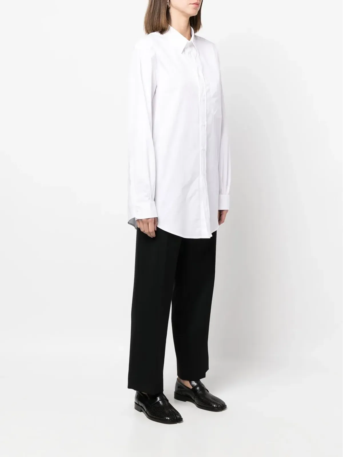 Maison Margiela ロングライン ポプリン シャツ - White - 画像3