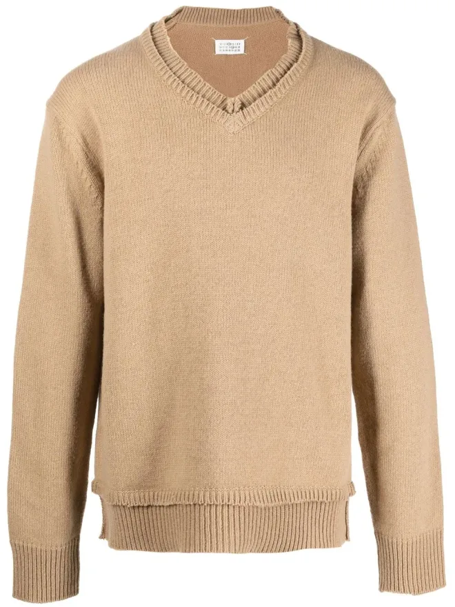 Maison Margiela Maison Margiela Vネック エルボーパッチ ジャンパーの商品画像