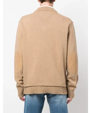Maison Margiela Vネック エルボーパッチ ジャンパー - サムネイル5