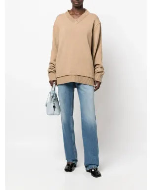 Maison Margiela Vネック エルボーパッチ ジャンパー - サムネイル3