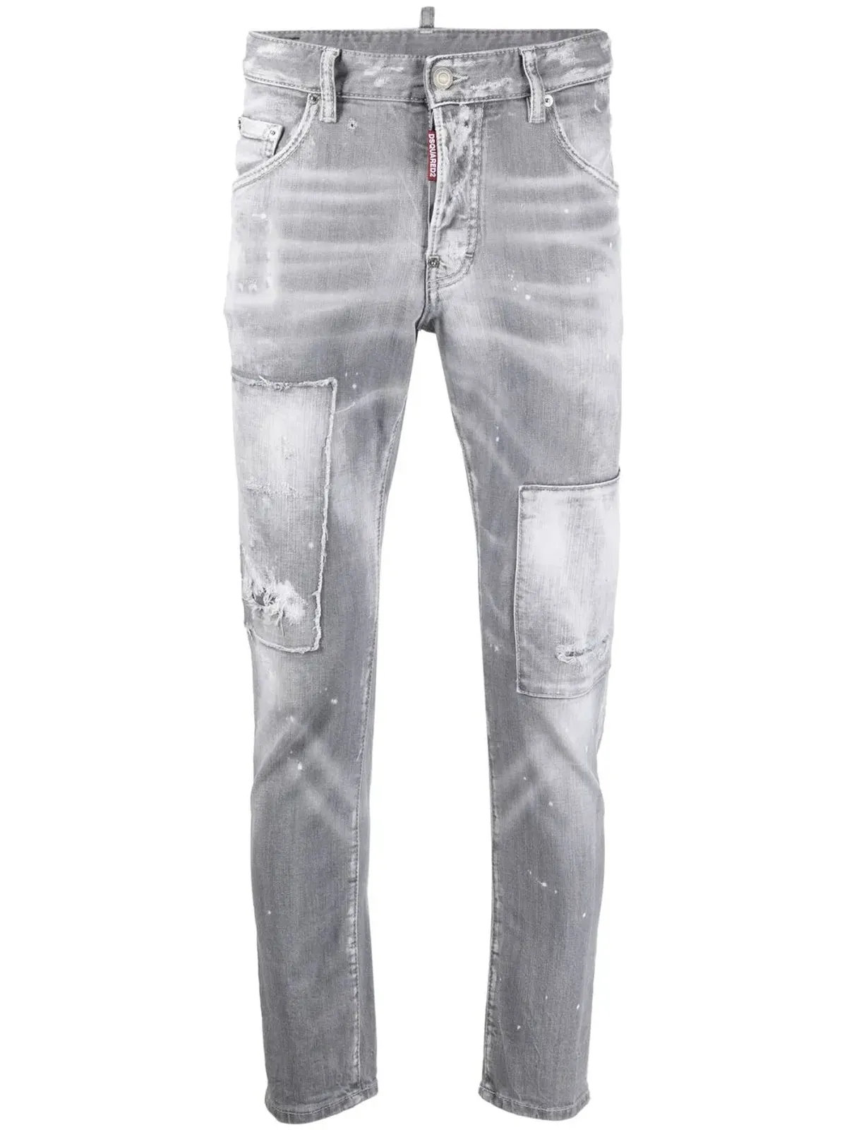 DSQUARED2 ディストレスド スキニー ジーンズ グレー - 画像1