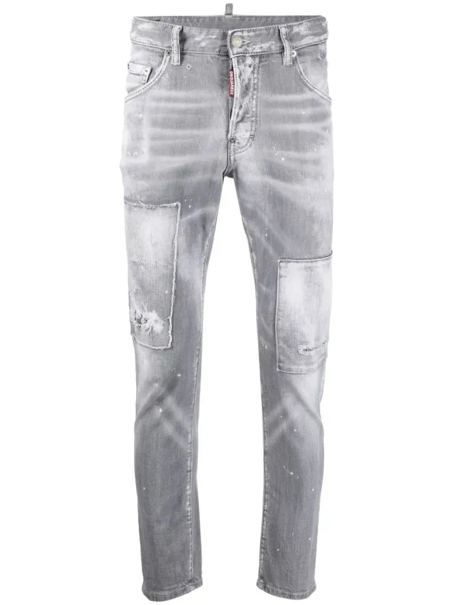 Dsquared2 DSQUARED2 ディストレスド スキニー ジーンズ グレーの商品画像