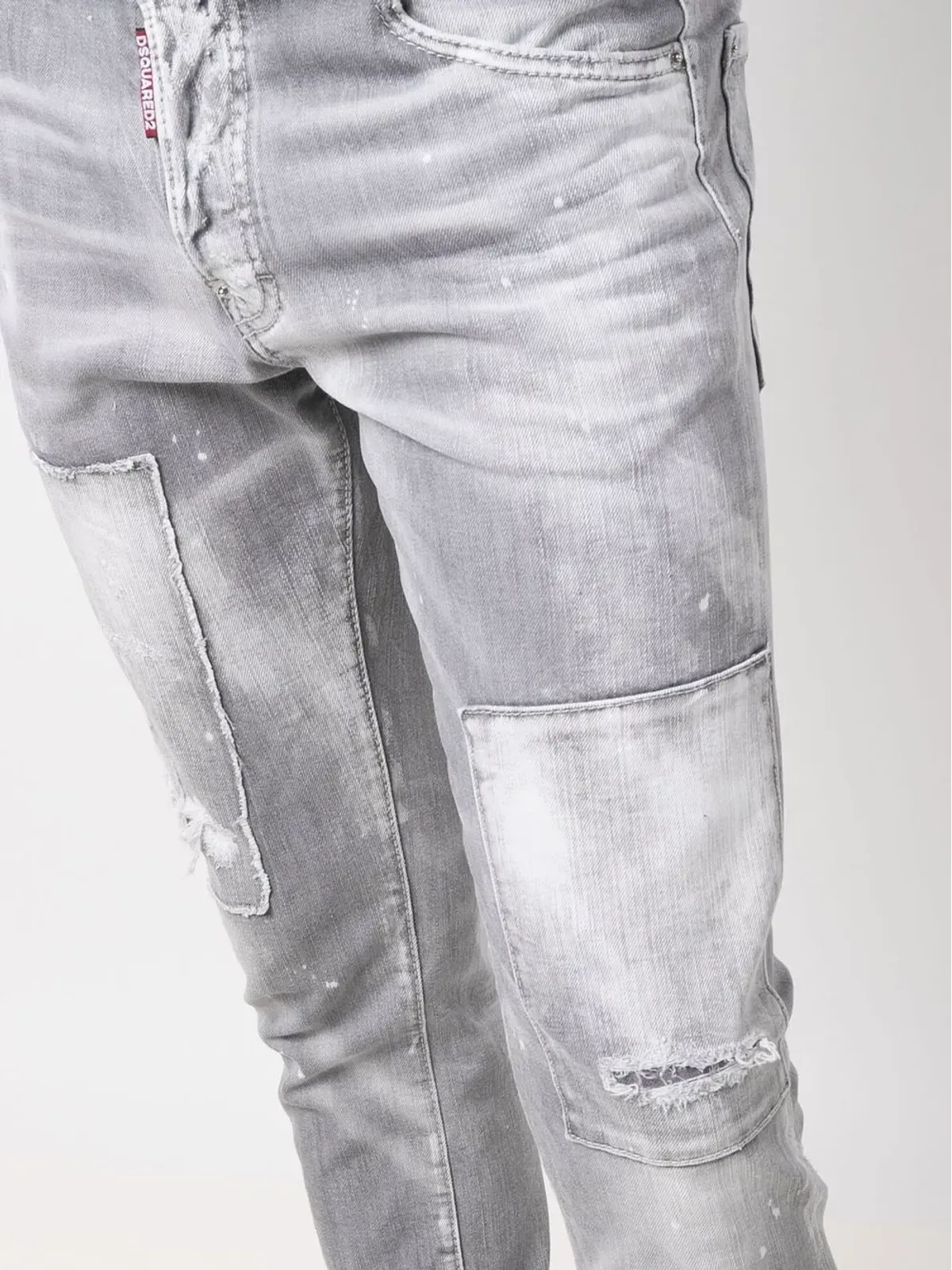 DSQUARED2 ディストレスド スキニー ジーンズ グレー - 画像5