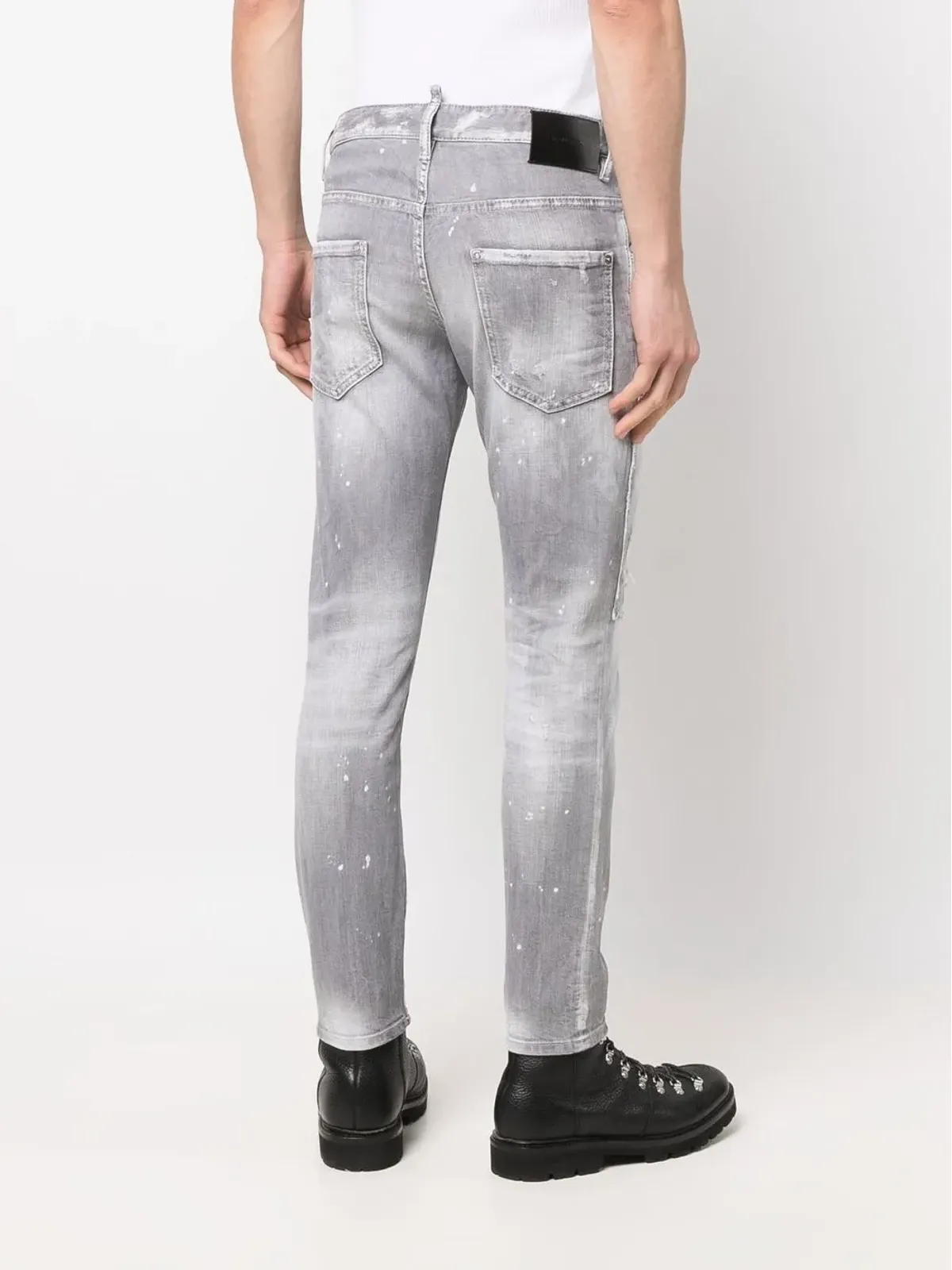 DSQUARED2 ディストレスド スキニー ジーンズ グレー - 画像4