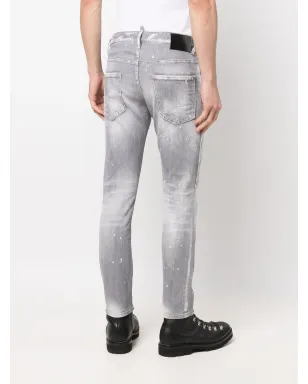 DSQUARED2 ディストレスド スキニー ジーンズ グレー - サムネイル4