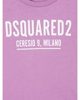 DSQUARED2 KIDS フリルスリーブ ロゴTシャツ - Purple - サムネイル3
