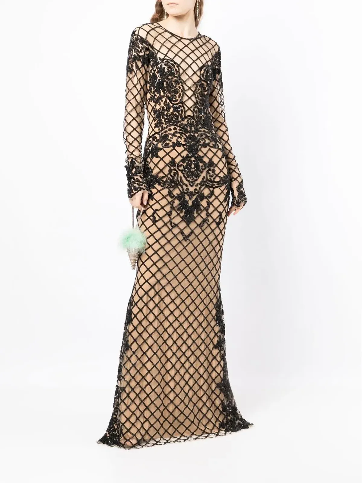 Zuhair Murad ビーズディテールのカットアウトドレス - 画像2