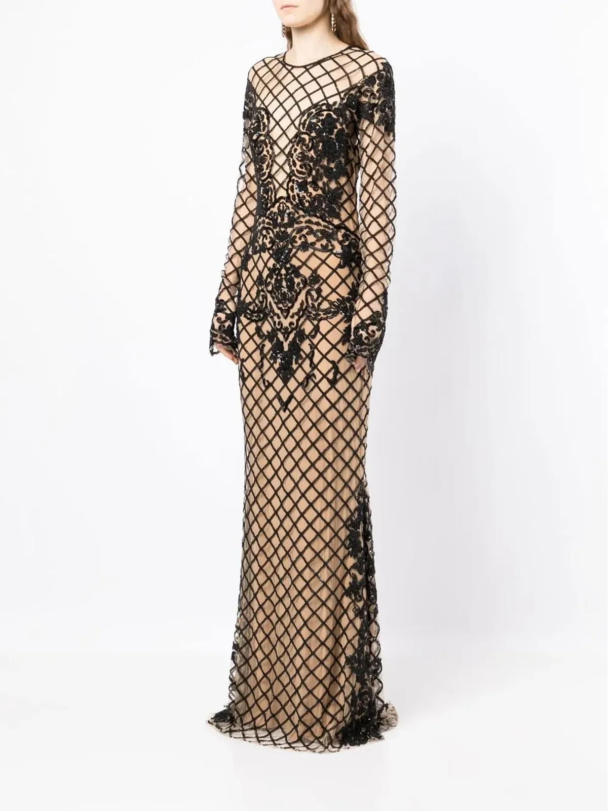 Zuhair Murad ビーズディテールのカットアウトドレス - 画像3