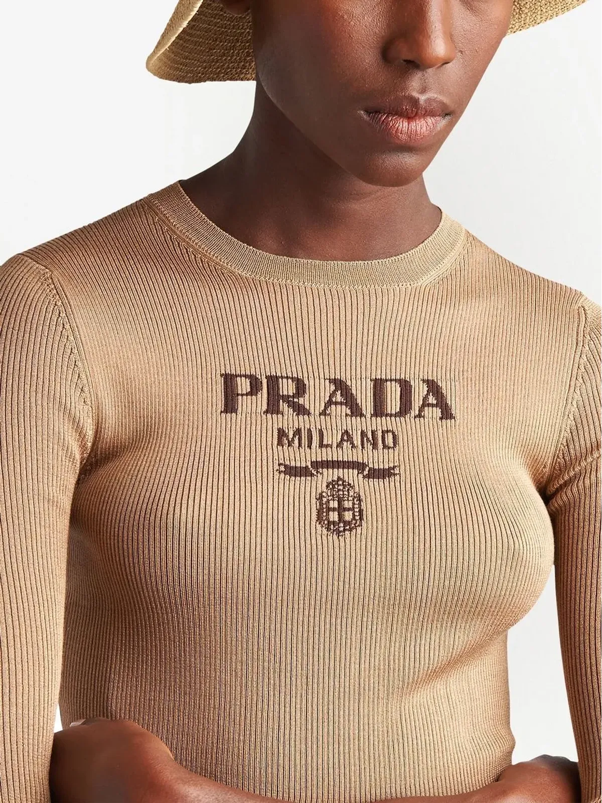 Prada インターシャ編み ロゴトップ - 画像3