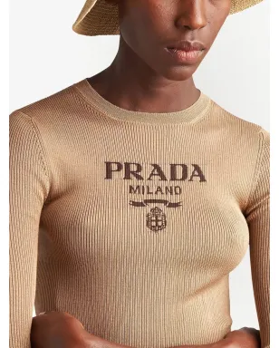 Prada インターシャ編み ロゴトップ - サムネイル3