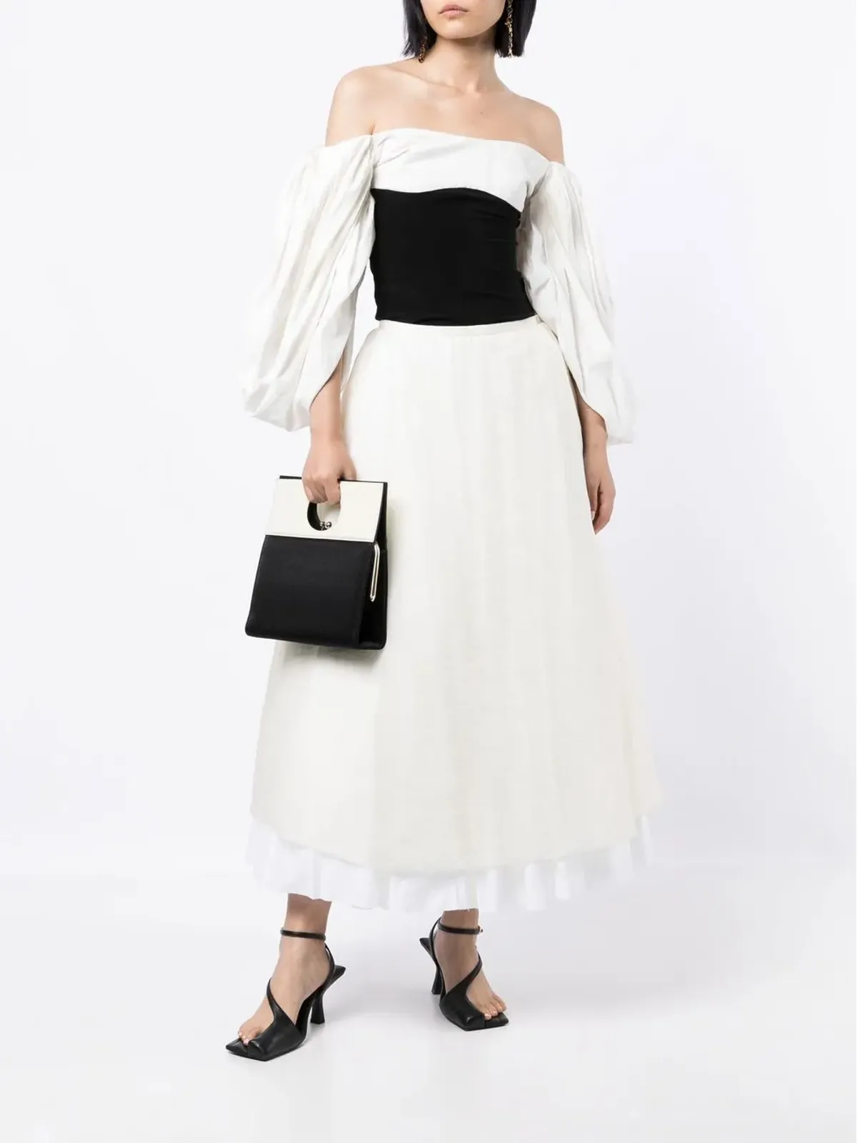 KHAITE Luca A-line midi skirt - White - 画像2