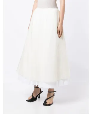 KHAITE Luca A-line midi skirt - White - サムネイル3