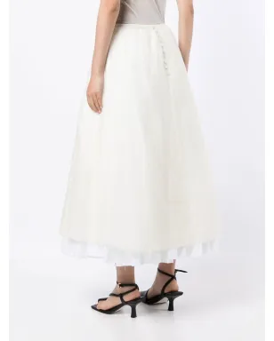 KHAITE Luca A-line midi skirt - White - サムネイル4