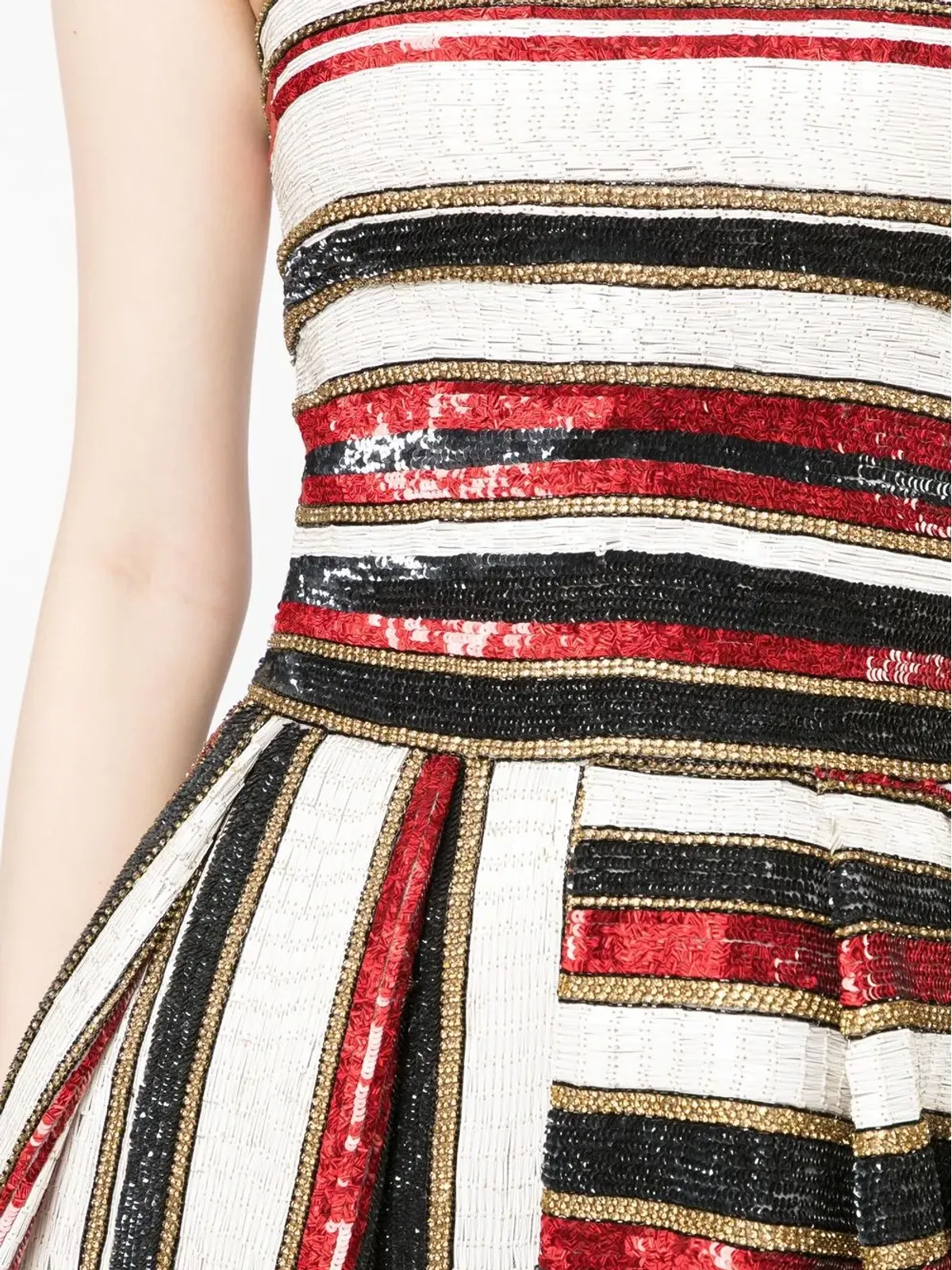 Zuhair Murad スパンコール付きストライプ柄ミニドレス - レッド - 画像5