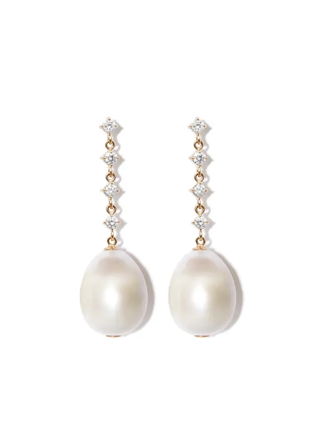 Zoe Chicco Zoë Chicco 14kt イエローゴールド パール ダイヤモンド ピアスの商品画像