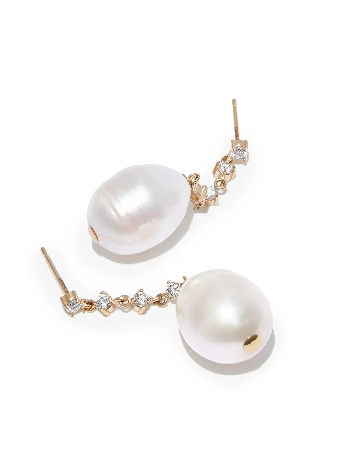 Zoë Chicco 14kt イエローゴールド パール ダイヤモンド ピアス - 画像2