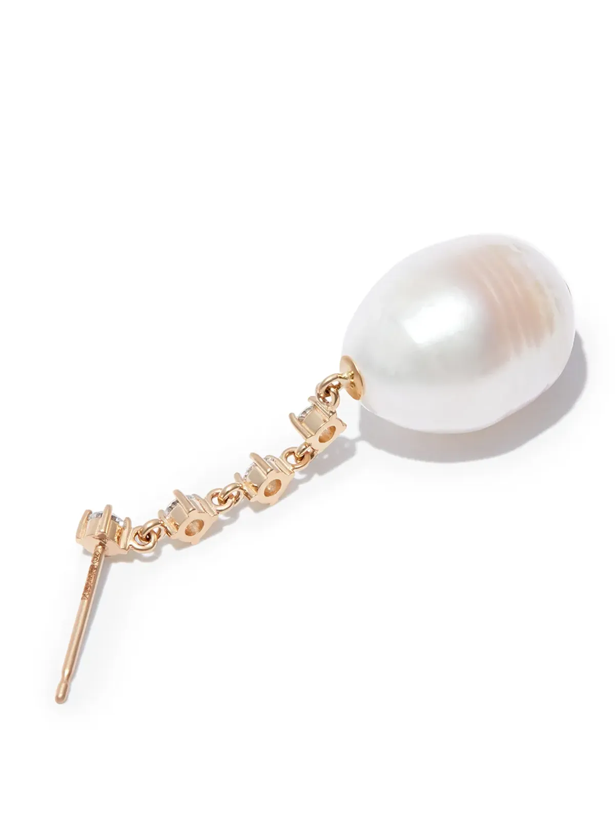 Zoë Chicco 14kt イエローゴールド パール ダイヤモンド ピアス - 画像3
