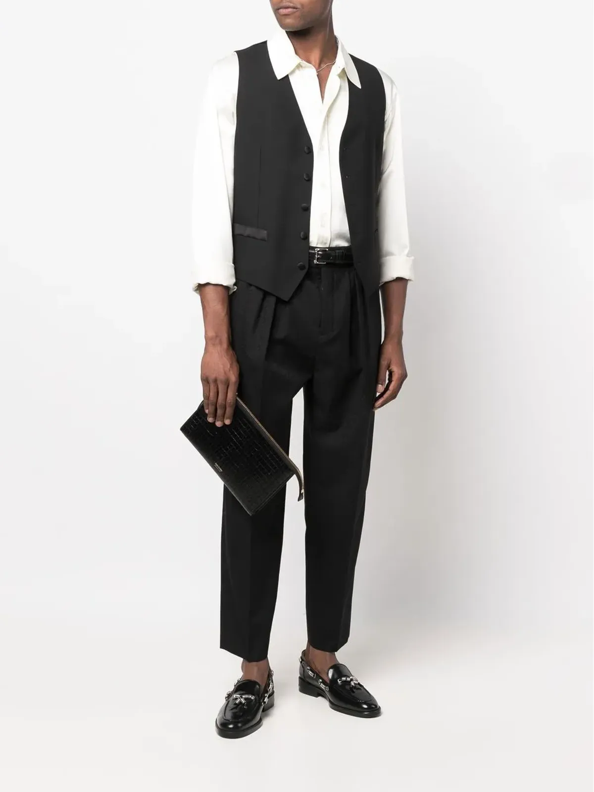 Saint Laurent ウール テーパードパンツ - 画像2