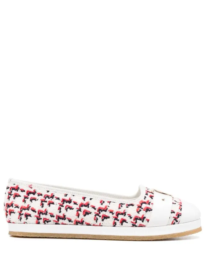 FERRAGAMO Ferragamo Kacy woven ballet flats - Whiteの商品画像