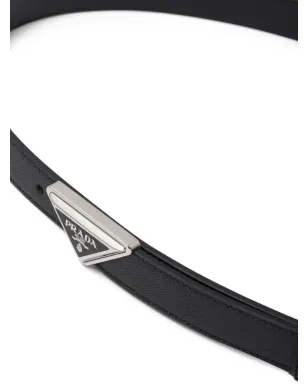 Prada ロゴバックル サフィアーノレザー ベルト - ブラック - サムネイル2