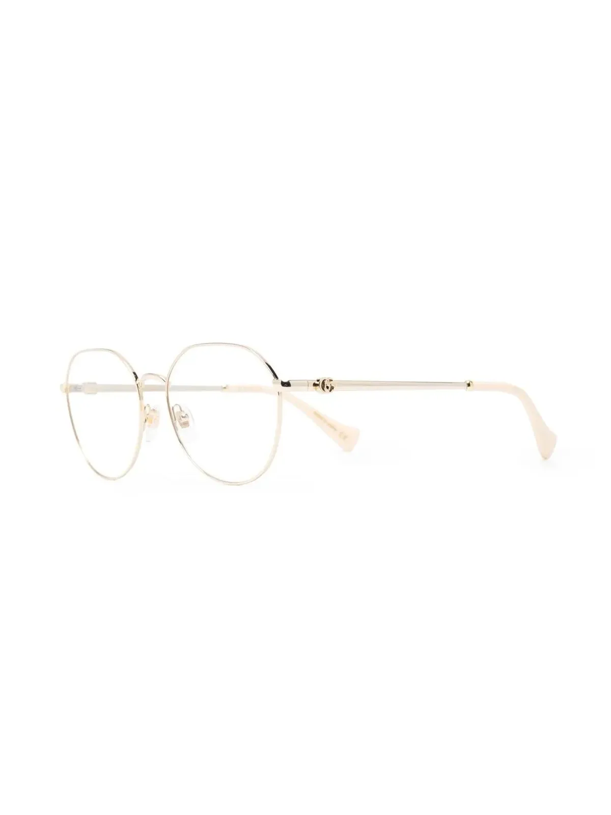 Gucci Eyewear メタリックエフェクトの丸型フレーム眼鏡 - 画像2