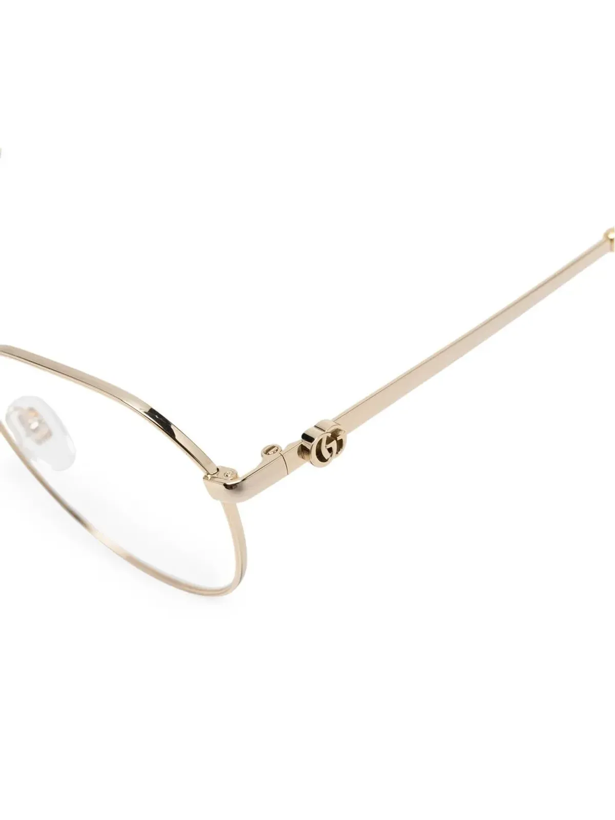 Gucci Eyewear メタリックエフェクトの丸型フレーム眼鏡 - 画像3