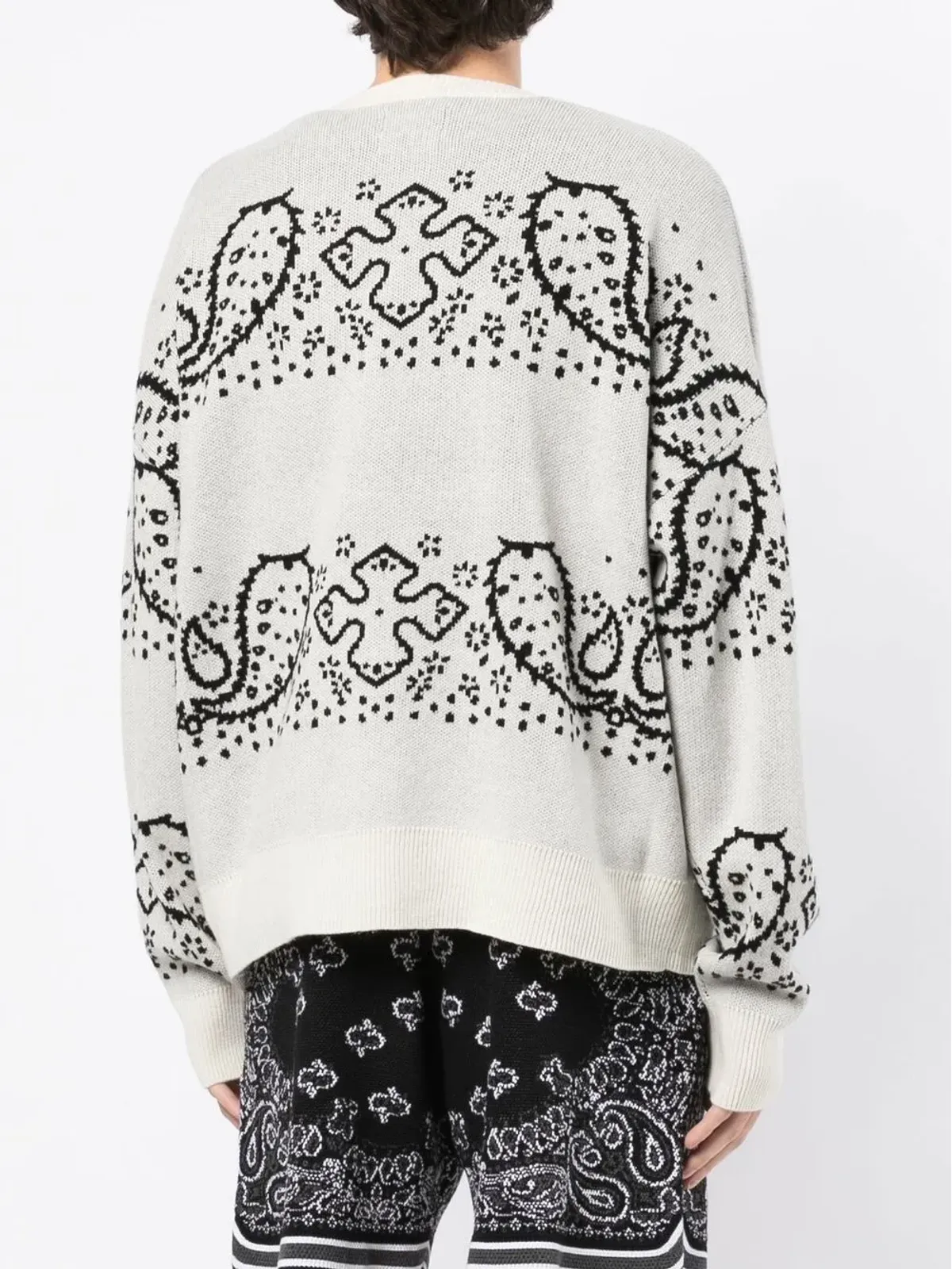 RHUDE バンダナ柄ストライプニットカーディガン - 画像4