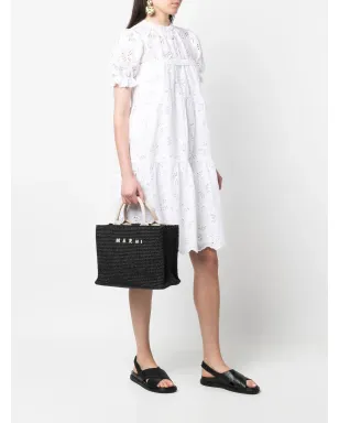 Marni ロゴ入りラフィア トートバッグ - サムネイル2