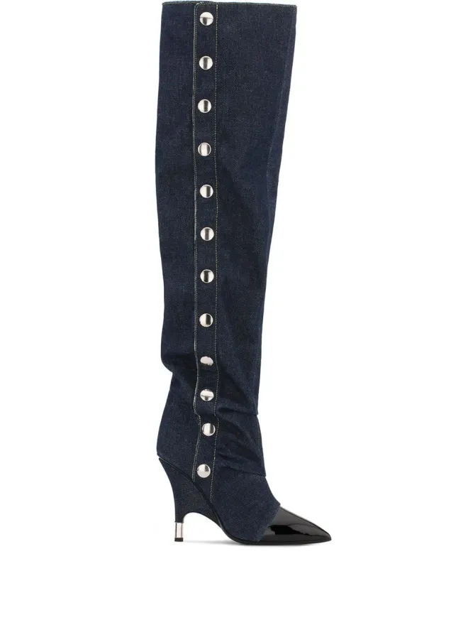 Giuseppe Zanotti Giuseppe Zanotti Harper デニムニーハイブーツの商品画像