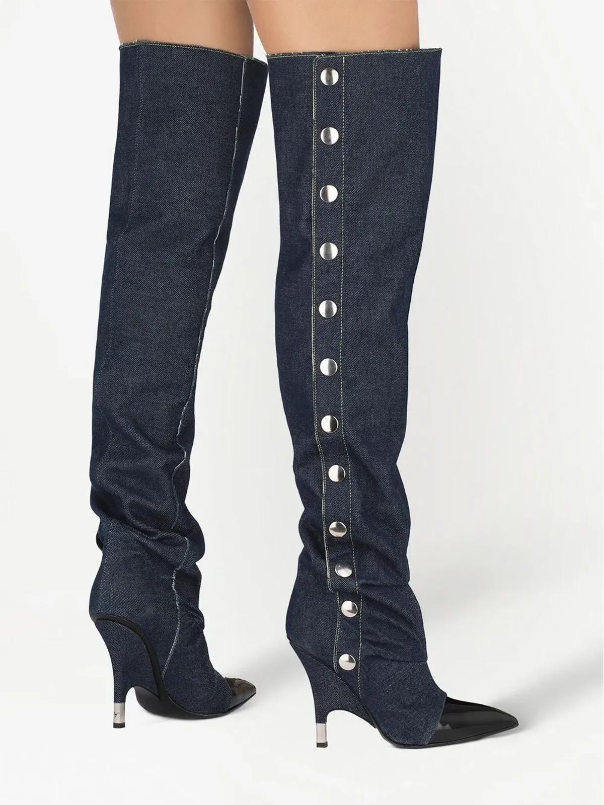 Giuseppe Zanotti Harper デニムニーハイブーツ - 画像4