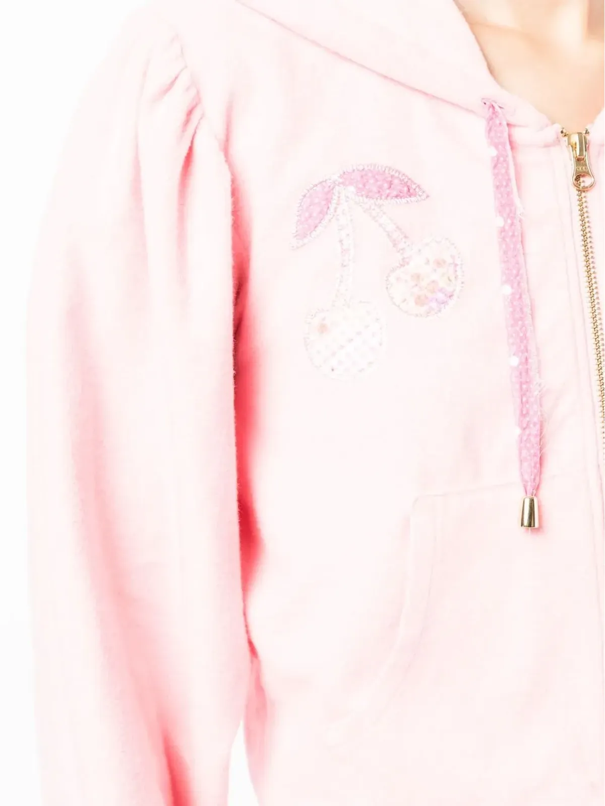 LoveShackFancy Hasana zip-up アップリケ付きフーディー - 画像5