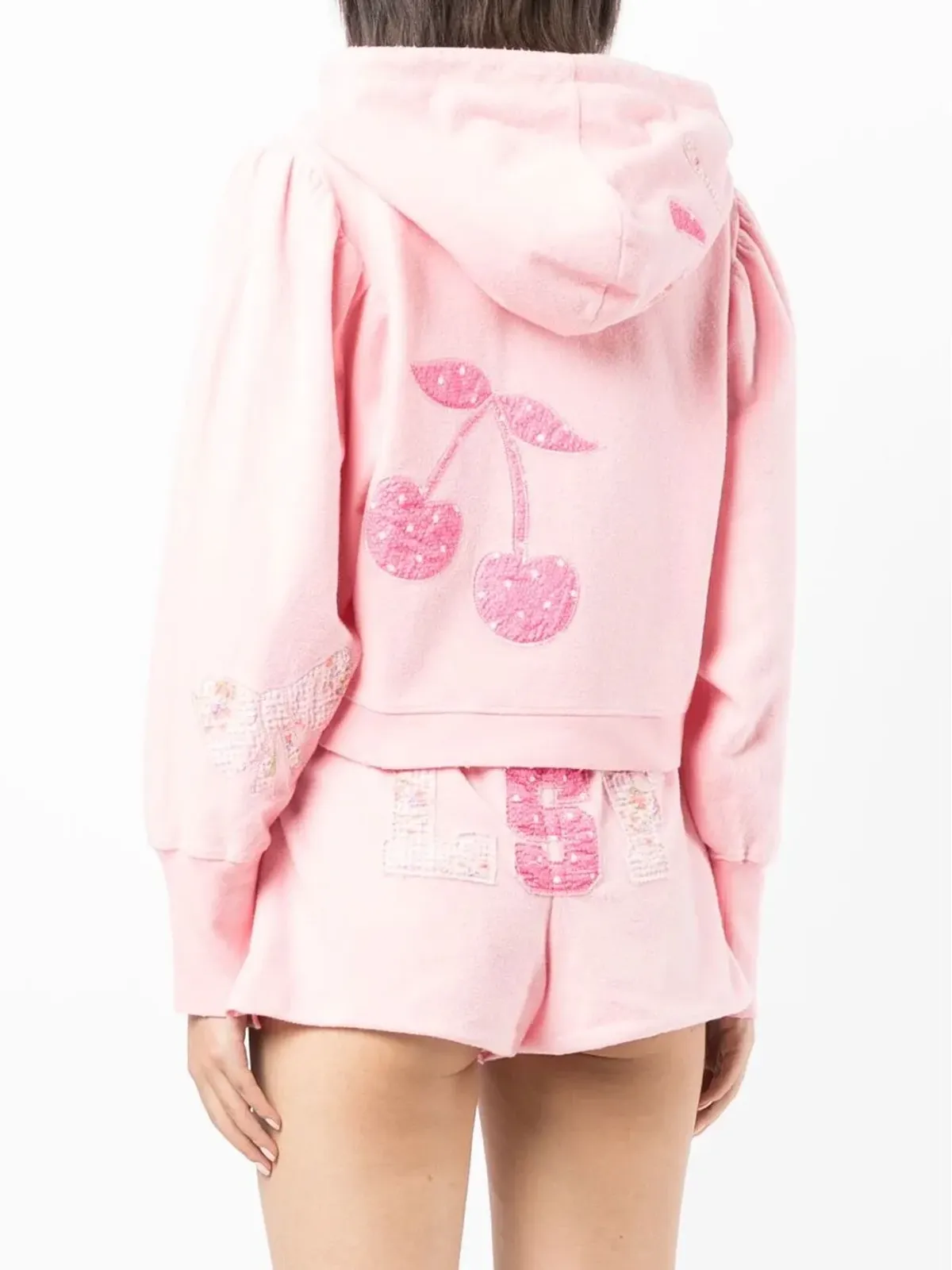 LoveShackFancy Hasana zip-up アップリケ付きフーディー - 画像4