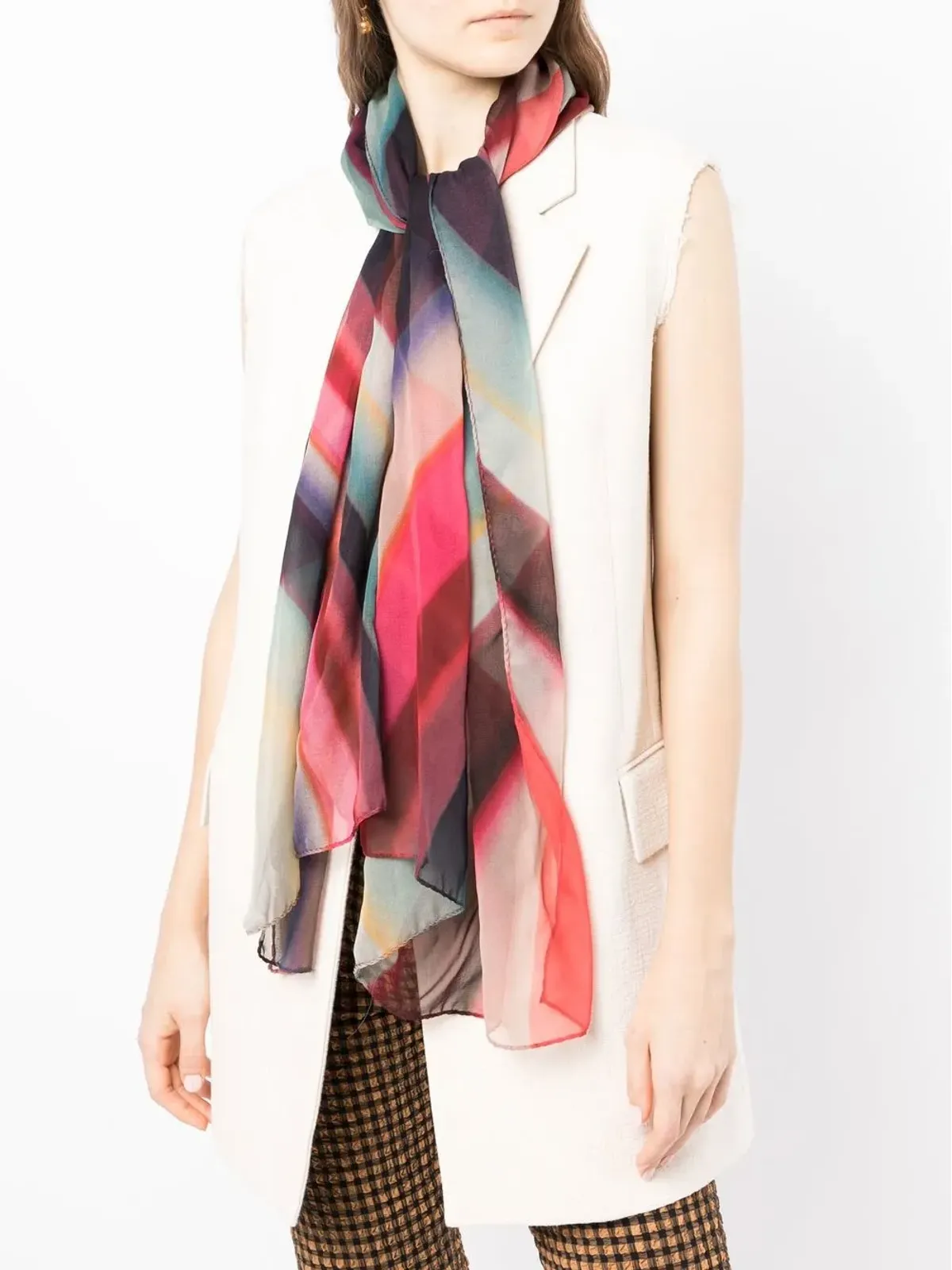 Paul Smith シルク スプレイ スワール スカーフ - 画像2