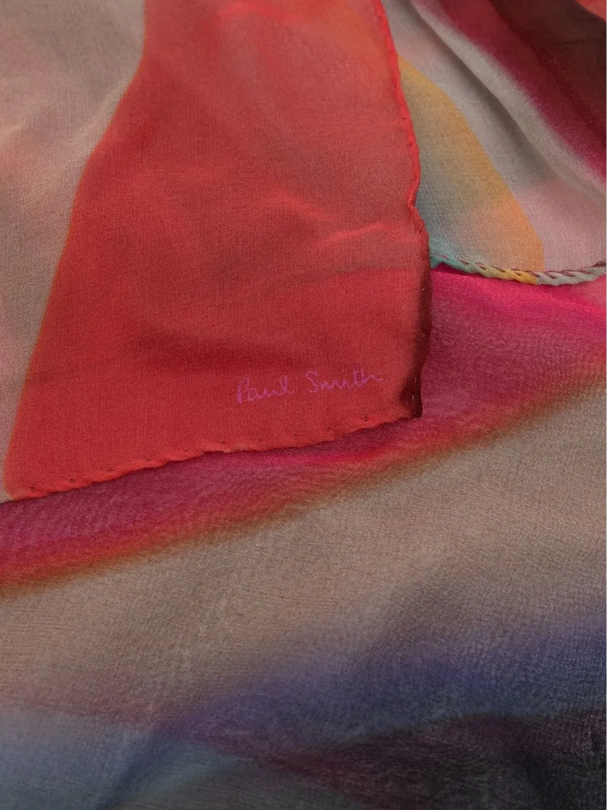 Paul Smith シルク スプレイ スワール スカーフ - 画像3