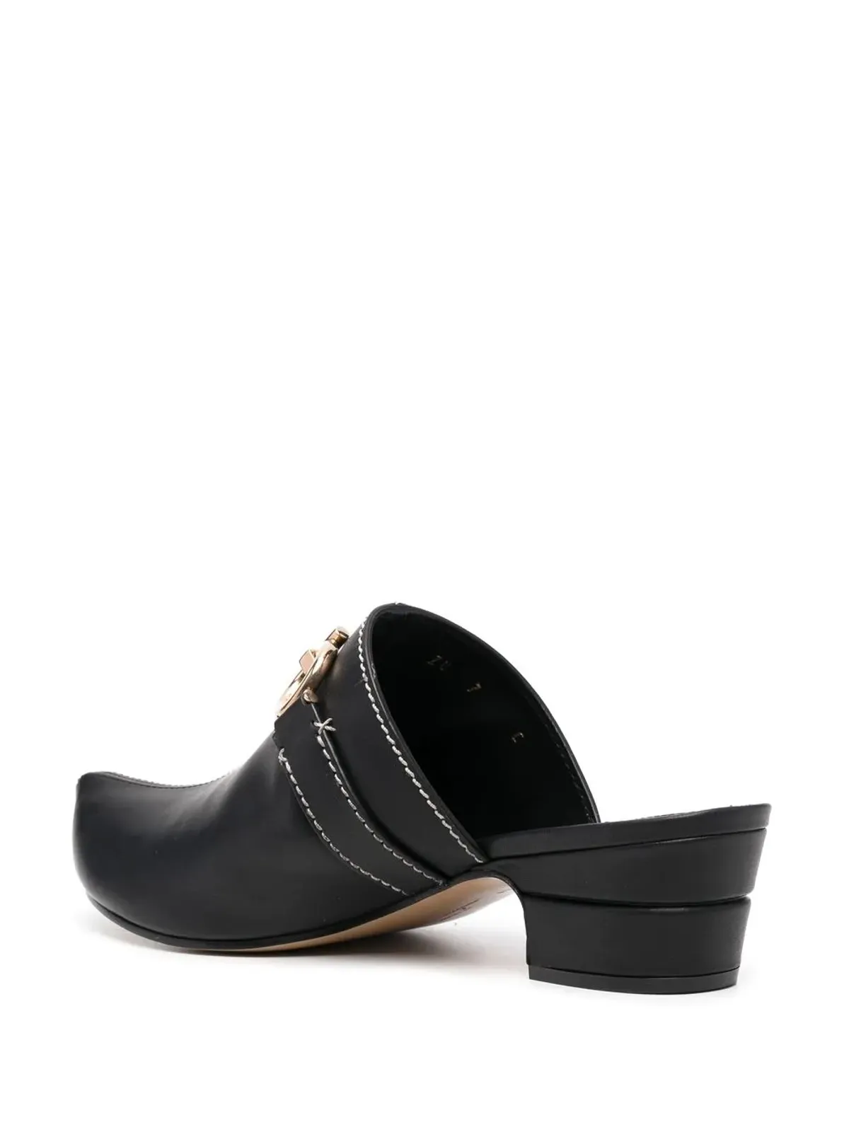 Ferragamo Gancini レザー ミュール - ブラック - 画像3