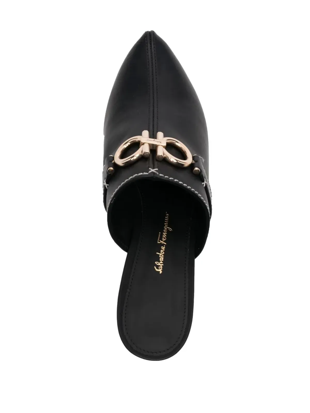 Ferragamo Gancini レザー ミュール - ブラック - 画像4
