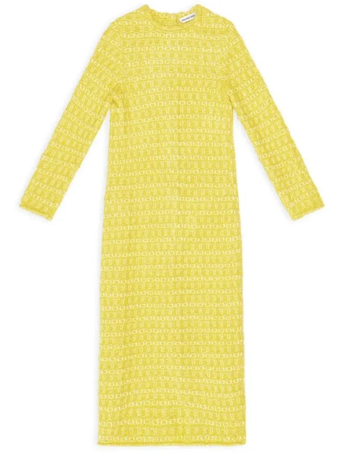 Balenciaga Balenciaga ウーブン ミディ ペンシル ドレス - イエローの商品画像