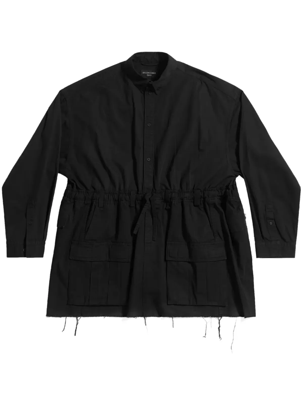 Balenciaga ドローストリングウエスト コットンシャツ - ブラック - 画像1
