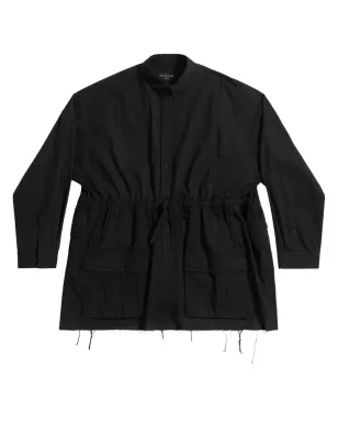 Balenciaga ドローストリングウエスト コットンシャツ - ブラック - サムネイル1