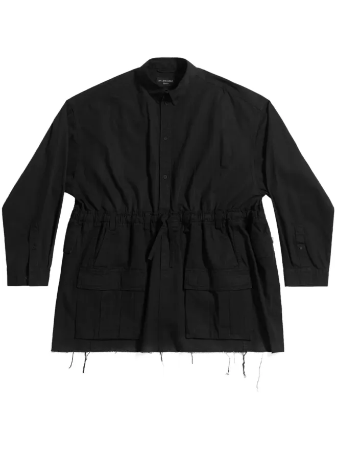 Balenciaga Balenciaga ドローストリングウエスト コットンシャツ - ブラックの商品画像