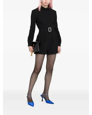 Saint Laurent オープンバック ベルト付き ロンパース - ブラック - サムネイル2