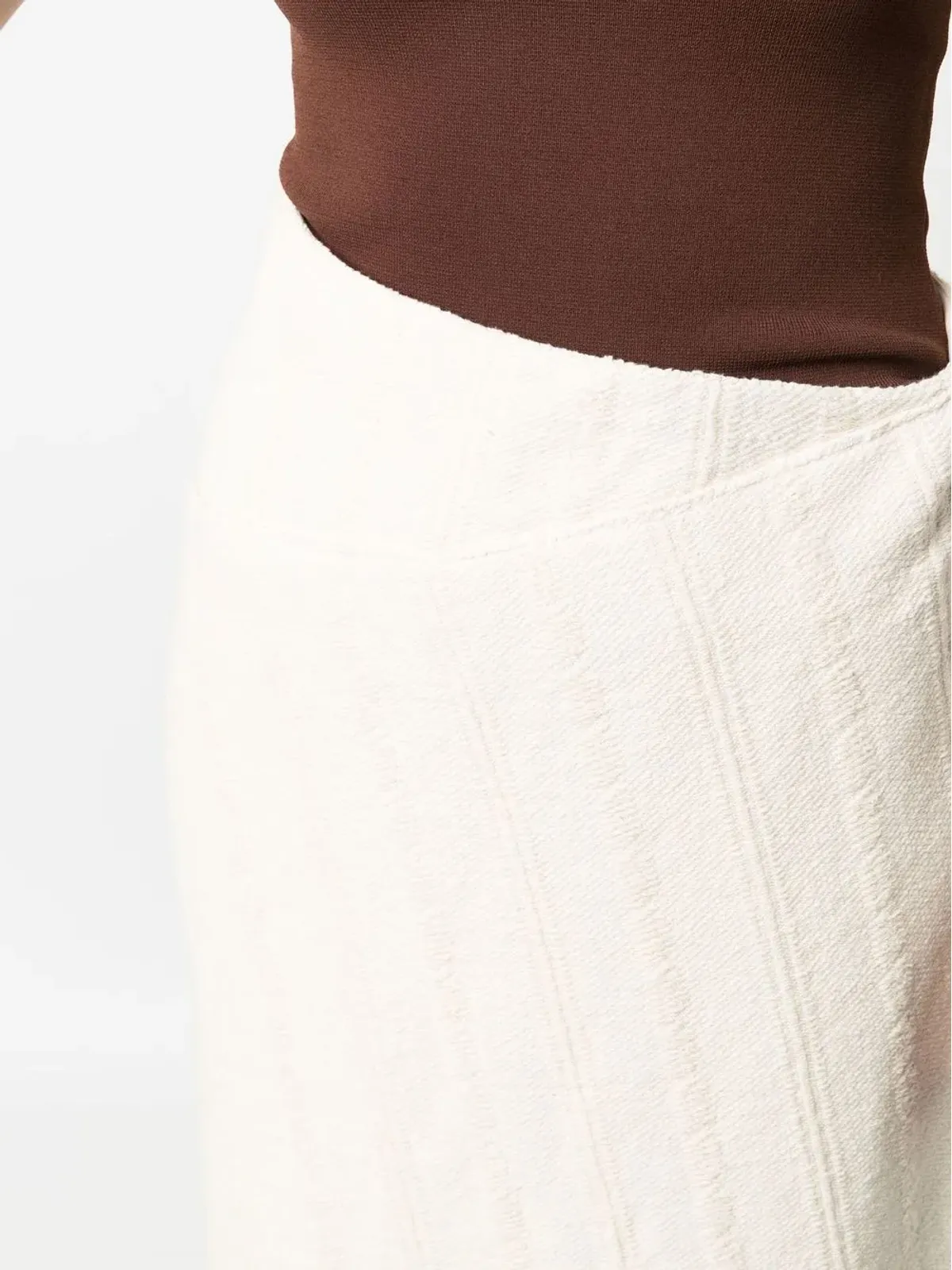 Jil Sander フリンジ付きラップ風ミディスカート - 画像5