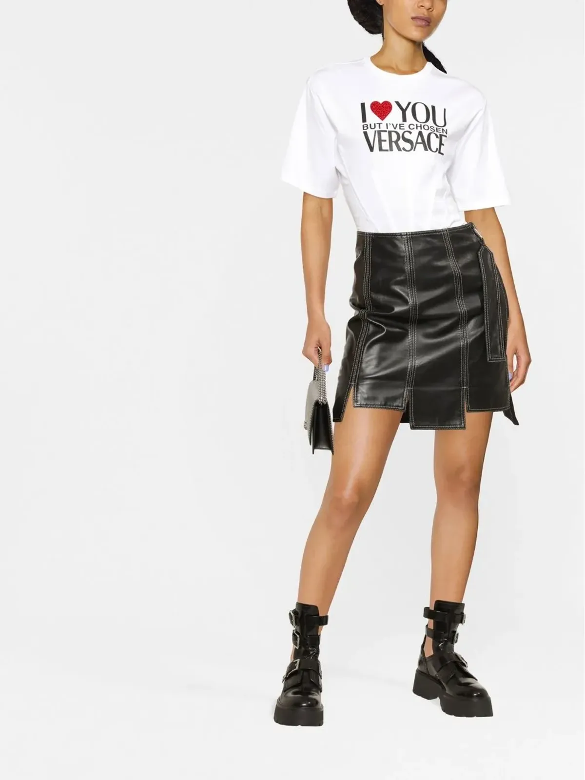 Versace スローガンプリント コットン Tシャツ - 画像2