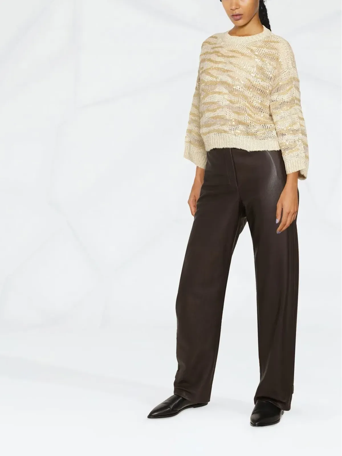 Brunello Cucinelli シークイン付きクロップドセーター - 画像3