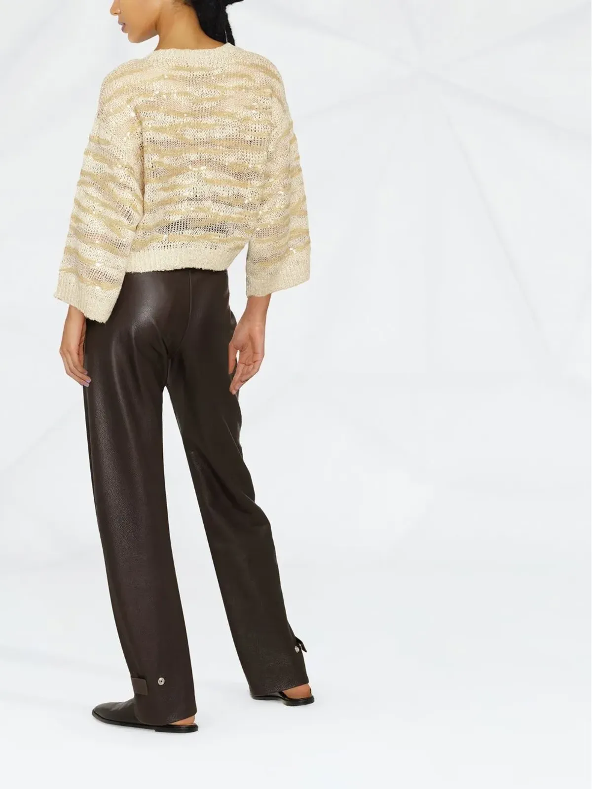 Brunello Cucinelli シークイン付きクロップドセーター - 画像4