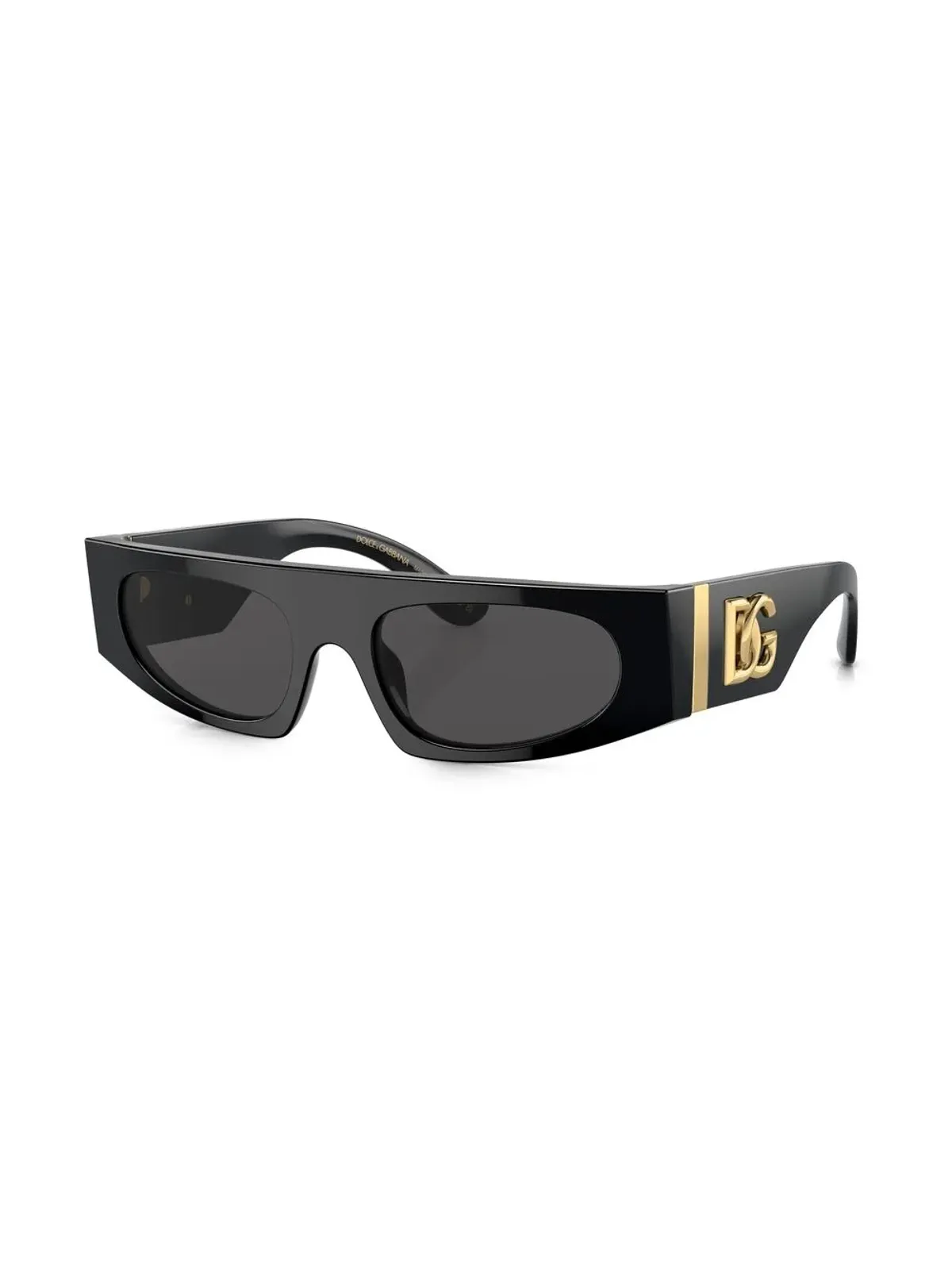 Dolce & Gabbana Eyewear ロゴプレート付き矩形フレームサングラス - ブラック - 画像3