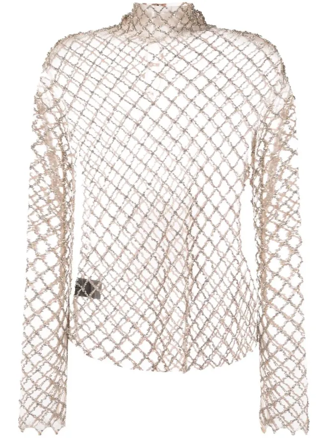 Isabel Marant ISABEL MARANT シアークリスタル装飾メッシュトップの商品画像